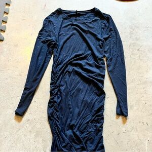 Side ribbed fitted just below knee length dress